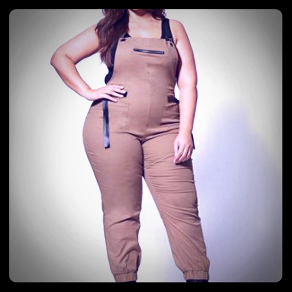 Fashion to Figure Pants - Fashion to Figure khaki jumpsuit